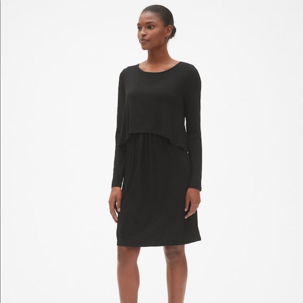 Gap Maternity Long Sleeve Layered Nursing Dress